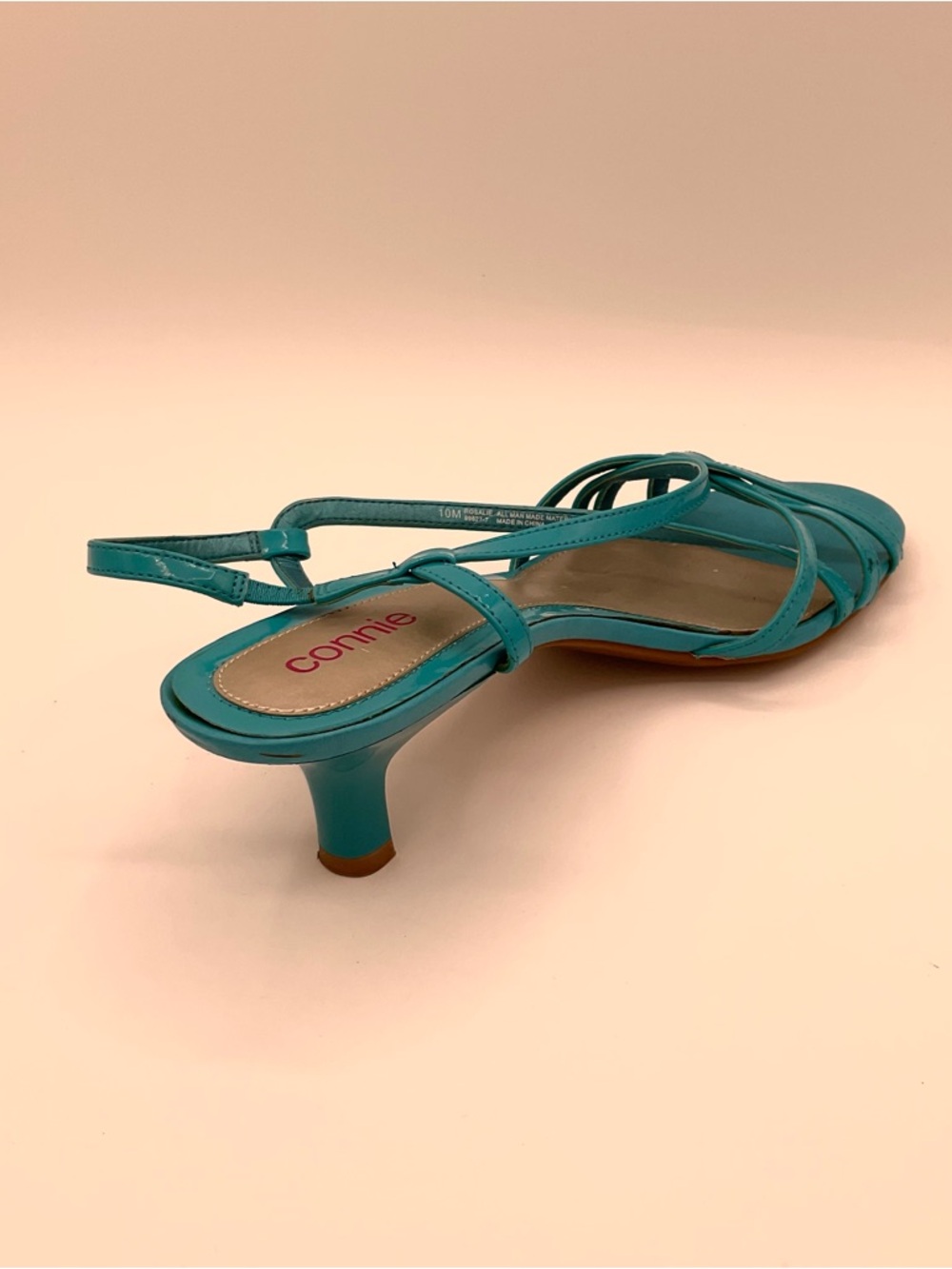 Connie Teal Strappy Slingback Kitten Heels